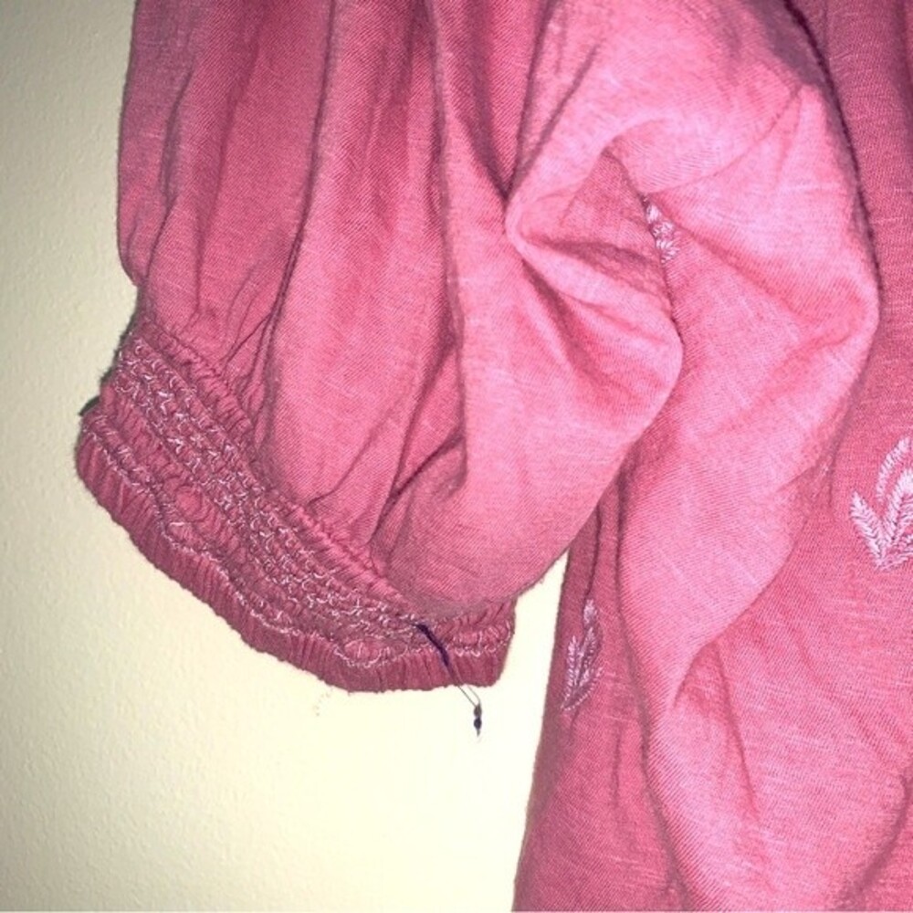 LUCKY Brand Top Blouse Womens Medium Rose Pink  Boho - Picture 4 of 7